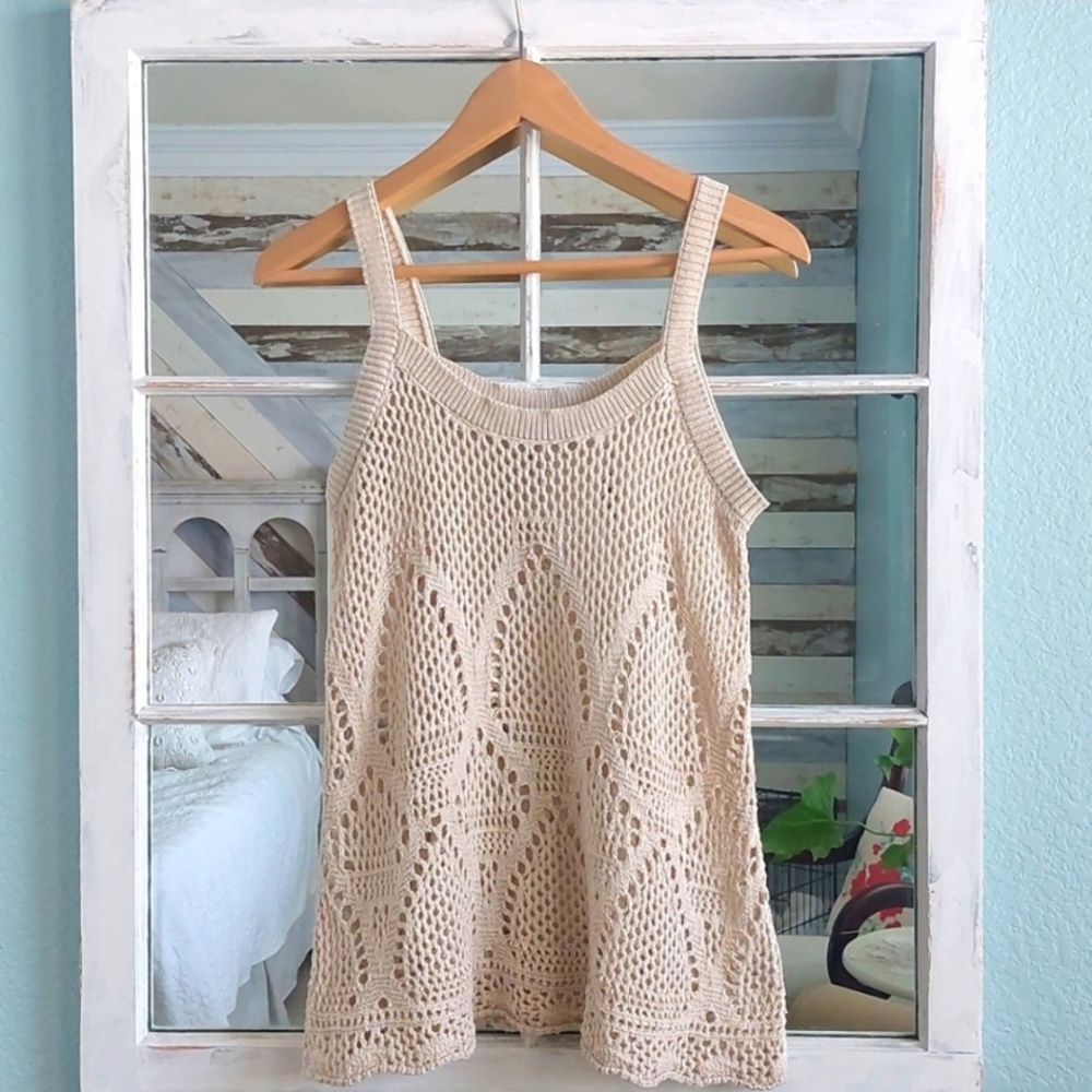 Lauren Conrad S Off White Crochet Tank - Picture 2 of 9